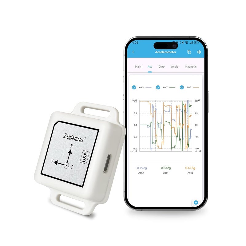 Zuomeng Bluetooth 5.0 Accelerometer Inclinometer Gyroscope with High-Precision 9-Axis Sensor ±0.2° XY Accuracy with Extended Kalman Filter and Magnetic Ellipsoid Calibration for VR & Robot, HCTY-01 - Image 1